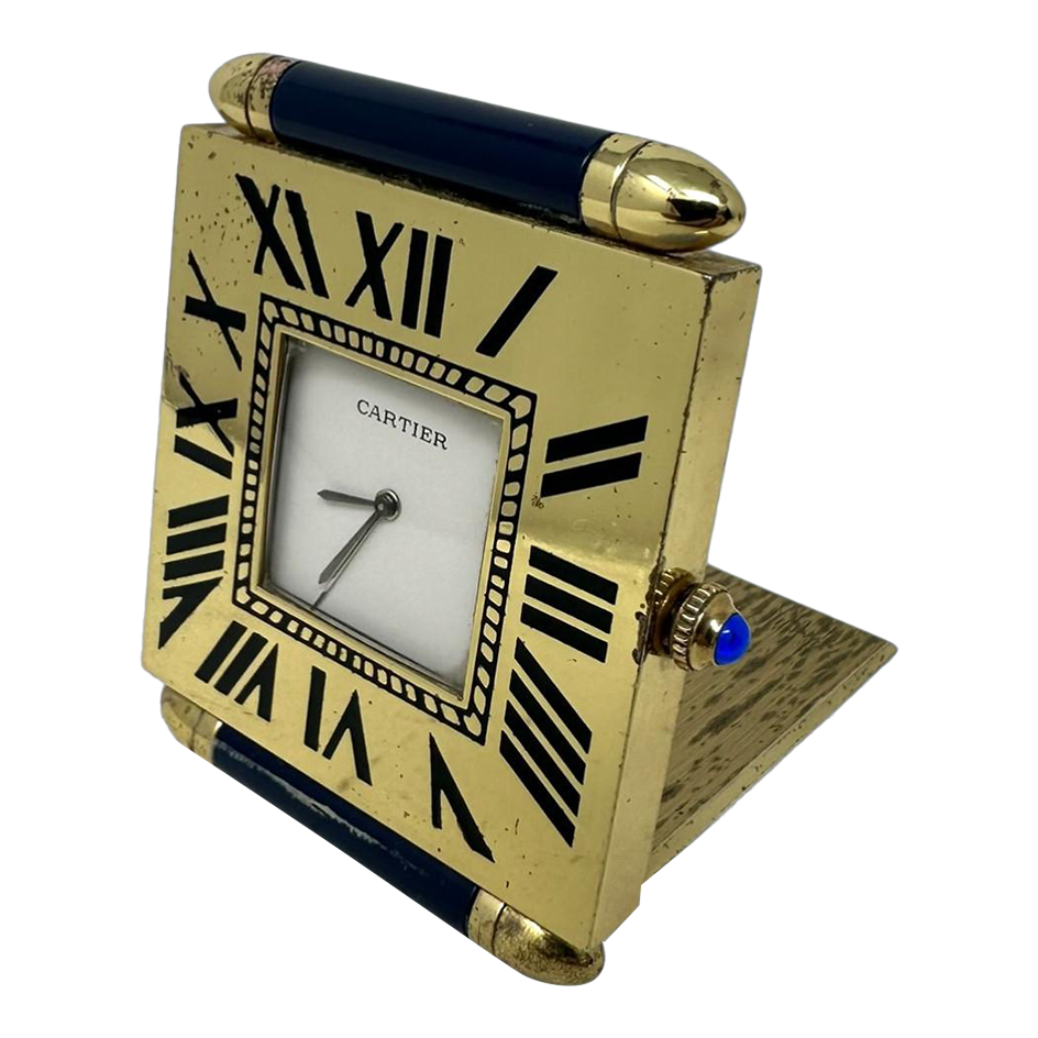 Mid Century Vintage Cartier Paris French Quartz Quadrant Traveling