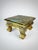 Bring warmth and old-world character to your home with this vintage brass-clad Anglo-Indian style chowki pedestal table....