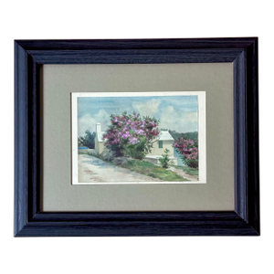 Vintage Framed Watercolor Landscape Scene, Unsigned