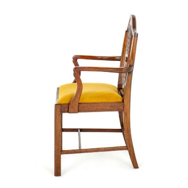 Hepplewhite 6 Dining Chairs and 2 Armchairs in Mahogany, 1890s, Set of 8 For Sale - Image 12 of 16