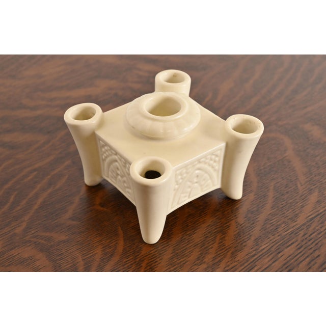 Rookwood Pottery Arts & Crafts Glazed Ceramic Candlestick Holder, 1934 For Sale - Image 10 of 10