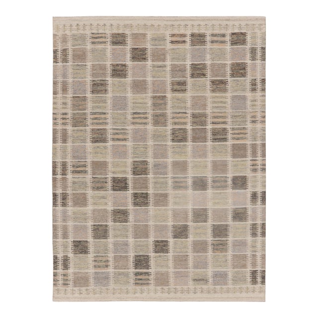 Contemporary Scandinavian Style Geometric Wool Kilim by Rug & Kilim, India For Sale