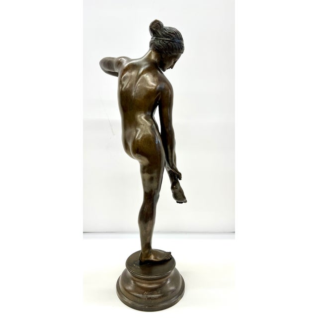 Bronze 1970s Graceful Greek Goddess Statue For Sale - Image 8 of 8