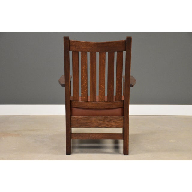 1910s L&jg Stickley Lounge Arm Chair Mission Arts and Crafts For Sale In Boston - Image 6 of 10