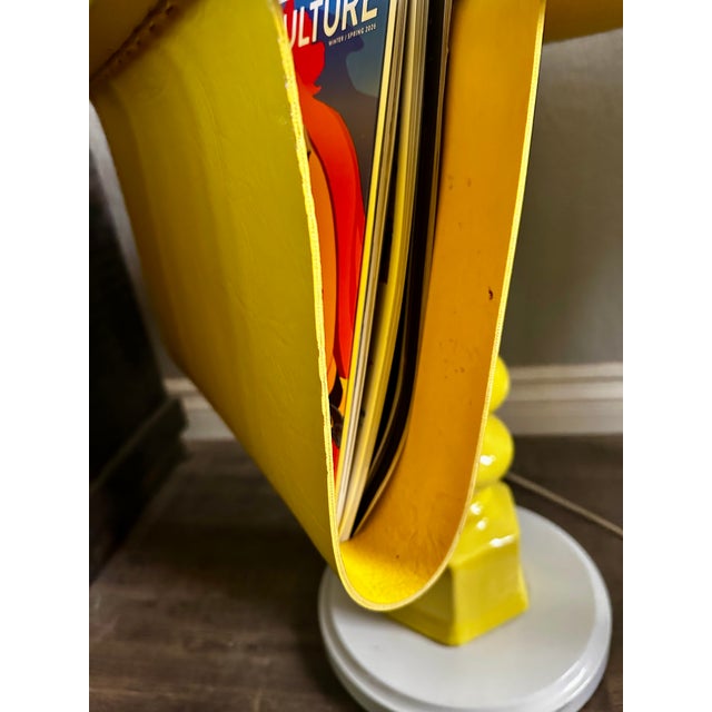 Vintage Italian Table Lamp W/Original Shade & Slot for Books / Media: Brady Bunch Mod Style For Sale - Image 11 of 16