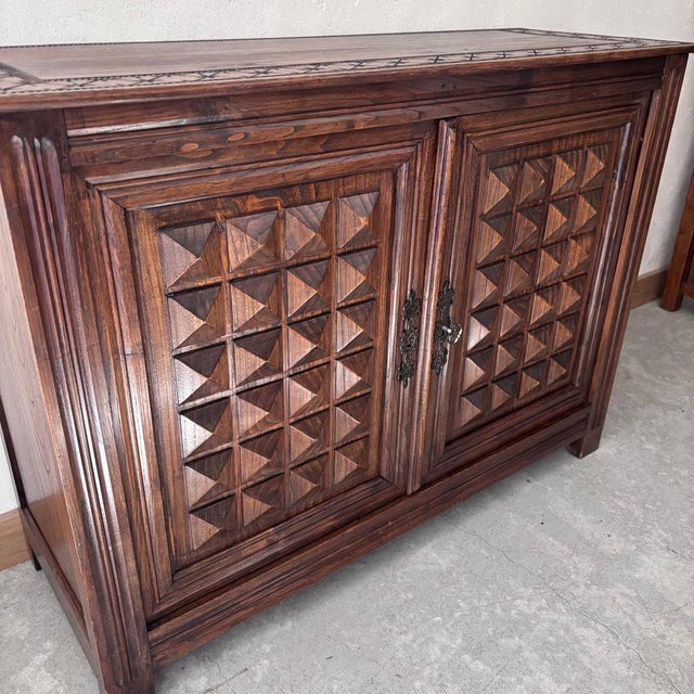 Small Ethnic Style Wooden Sideboard For Sale - Image 3 of 8