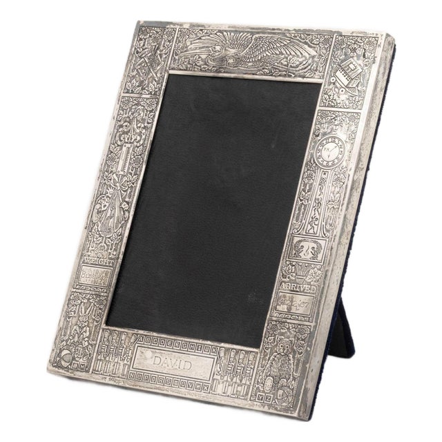 Cartier Sterling Baby Announcement Picture Frame For Sale