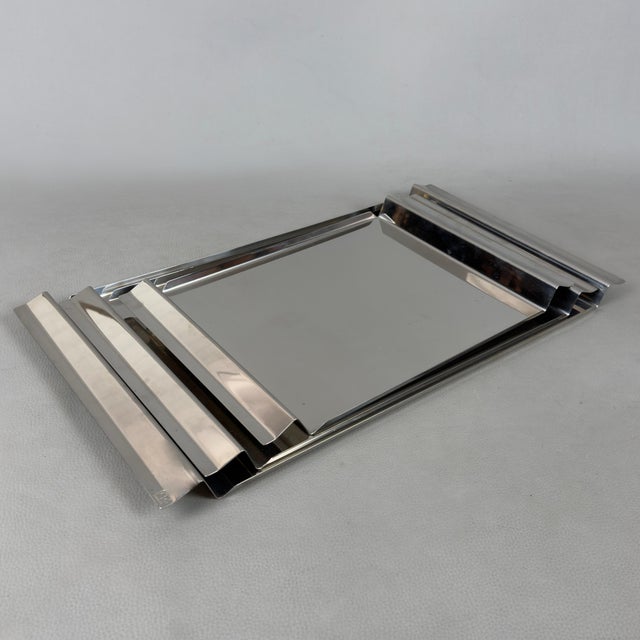 Modernist Stainless Steel Service Trays from GB Cermenate, Set of 3 For Sale - Image 11 of 11