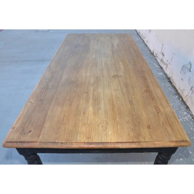 Rustic Farmhouse Table Made from Reclaimed Pine by Petersen Antiques For Sale - Image 11 of 12