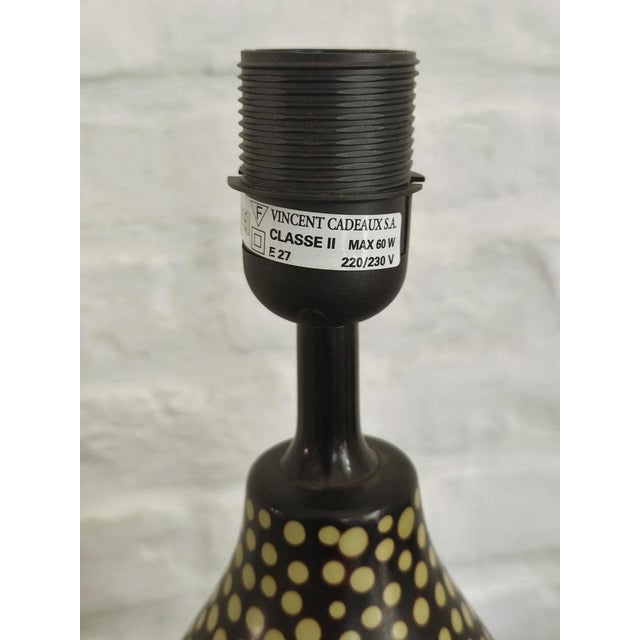 Glass Chulucanas Handcrafted Ceramic Table Lamp, Peru, Dated 2005, 2000s For Sale - Image 7 of 12