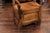 Brown English Country Pine Chair circa 1800 with Scrolled Arms and Lift-Top Seat For Sale - Image 8 of 12