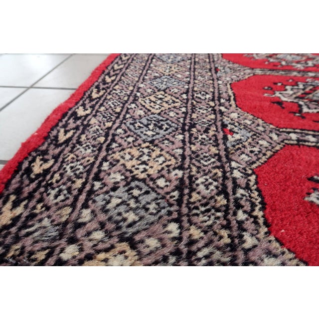 1950s, Mid-Century Vintage Uzbek Bukhara Style Wool Runner 2.8' X 7.9' For Sale - Image 4 of 12