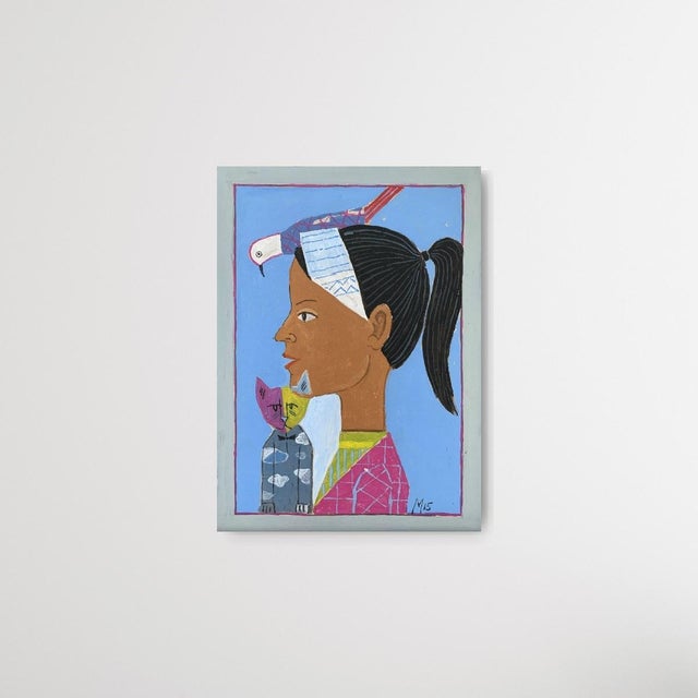 Early 21st Century Mikolaj Malesza, Portrait, 2015, Acrylic on Cardboard For Sale - Image 5 of 7