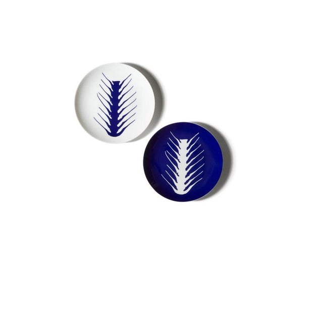 Charlotte Prerriand Set of Two Flat Arete Plates For Cassina The exclusivity of a hand-decorated porcelain dinnerware...