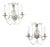 1920s Metal and Crystal Two-Arm Wall Sconces with Beads and Rosettes - a Pair For Sale
