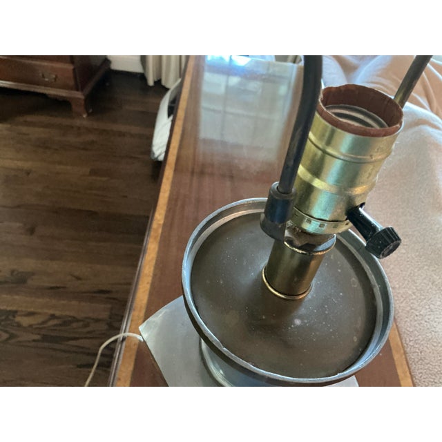 1980s Asian Pewter and Brass Urn Table Lamp For Sale In Chicago - Image 6 of 10