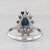 1.20ctw Pear Blue Sapphire Diamond Halo Ring 14k White Gold Engagement Size 6.5 For Sale - Image 4 of 8