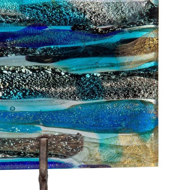 Glass Piastra Glass Sculpture by Leonardo Cimolin For Sale - Image 7 of 9