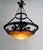 Muller Frères Pendant Light in Wrought Iron and Blown Glass Paste attributed to Muller Frères Lunéville, France, 1900s For Sale - Image 4 of 17