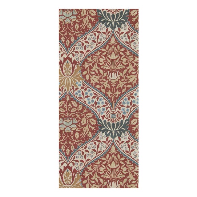 Morris & Co. Norbury Wallpaper in Slate/Madder For Sale