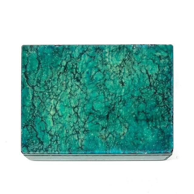 Mid-Century Malachite Stone Trinket or Jewelry Box For Sale - Image 4 of 12