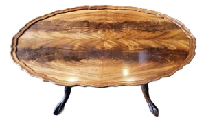 Antique Coffee Table Chippendale Flame Mahogany Top Henredon