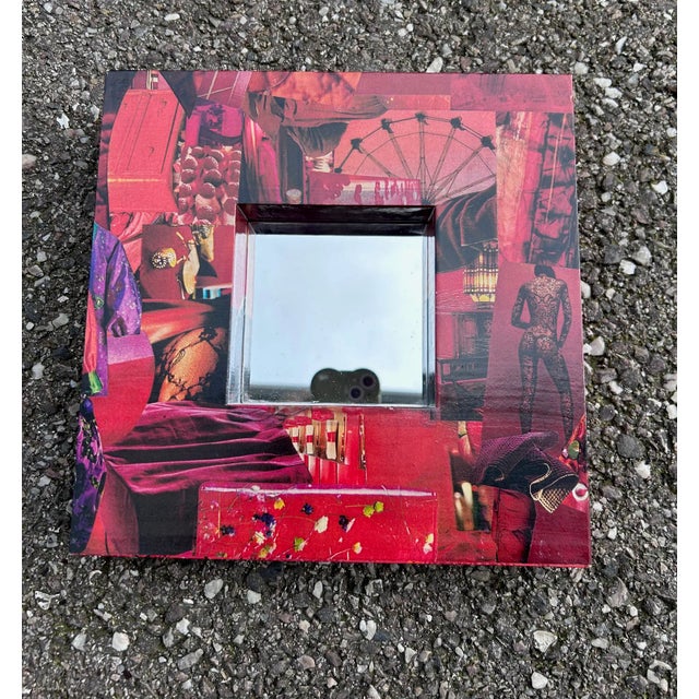 Mirror covered with collages, limited series for indoor seeds This piece has an attribution mark, I am sure that it is...