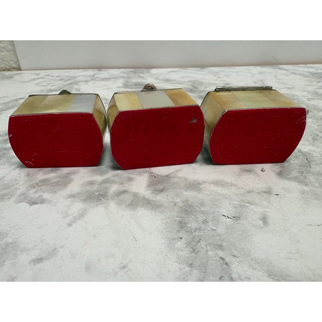 Vintage Set of Three Mother of Pearl Trinket Boxes For Sale In Sacramento - Image 6 of 8