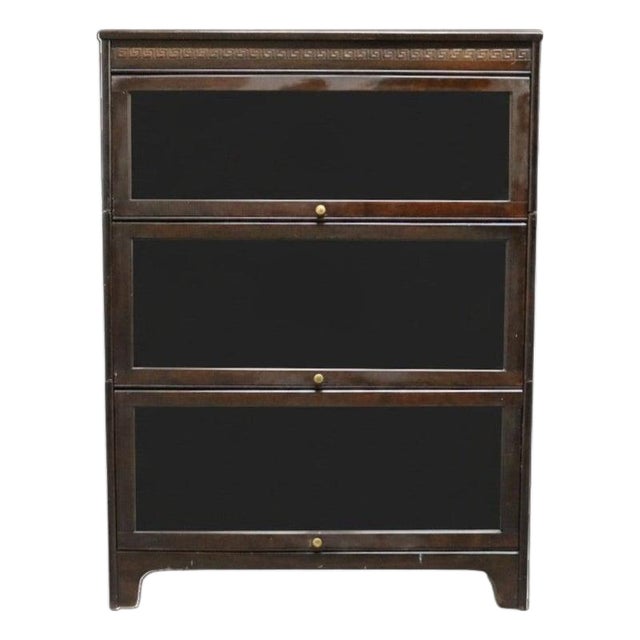 Grand Rapids Mission Arts & Crafts Mahogany 3 Stack Barrister Bookcase C1920 For Sale