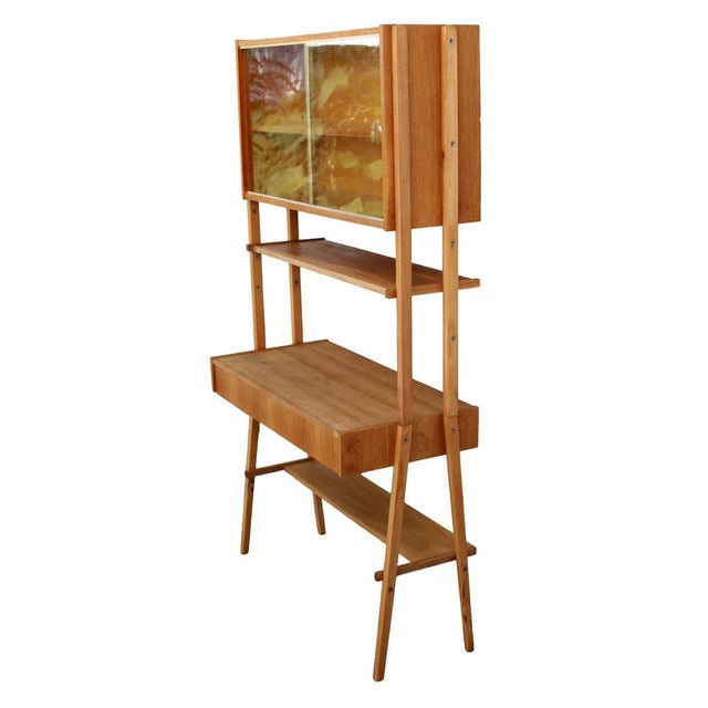 Mid-Century Writing Commode, Bookshelf and Chair, 1970s, Set of 3 For Sale - Image 6 of 10