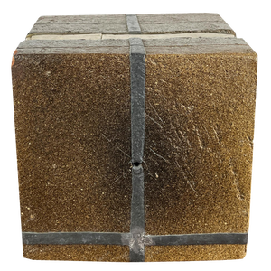 Klaus Lehmann, Postmodern Brutalist German Studio Pottery Cube Art Sculpture No. 255 78, 1978, Ceramic & Metal