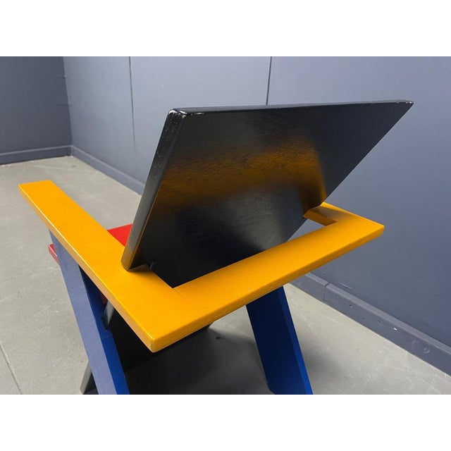Postmodern Armchair in the style of Gerrit Thomas Rietveld, 1980s For Sale - Image 10 of 14