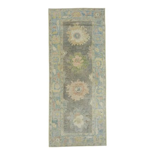 Turkish Oushak Rug 3'11" x 9'5" #18038 For Sale