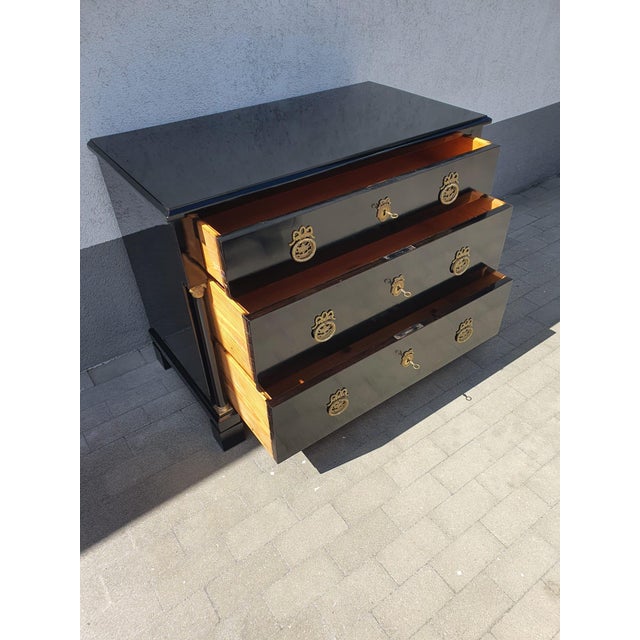 Black Biedermeier Chest of Drawers, 1820 For Sale - Image 8 of 16