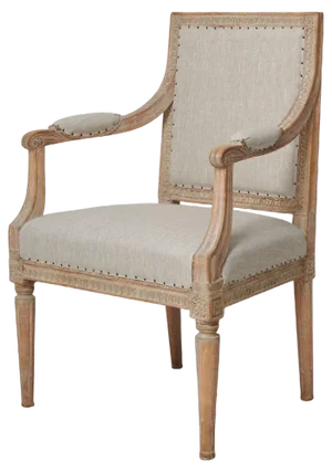 Swedish Gustavian Upholstered Pine Armchair