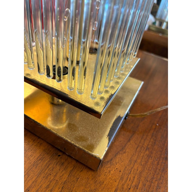 1960s Pair of 1960s Liteline Chicago Brass and Glass Mid Century Modern Table Lamps For Sale - Image 5 of 12