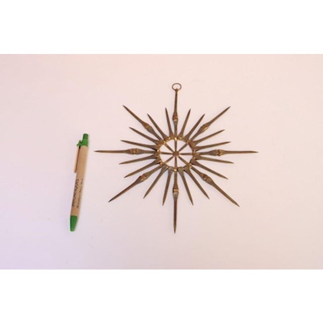 Vintage Brutalist Mixed Metal Horseshoe Nail Starburst Wall Sculpture Ornament For Sale - Image 4 of 14