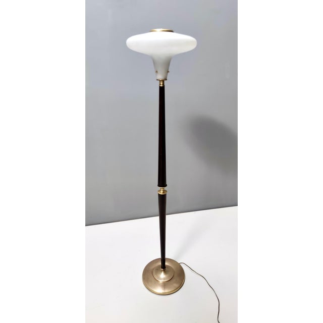 1950s Vintage Italian Wood and Brass Floor Lamp, 1950s For Sale - Image 5 of 14