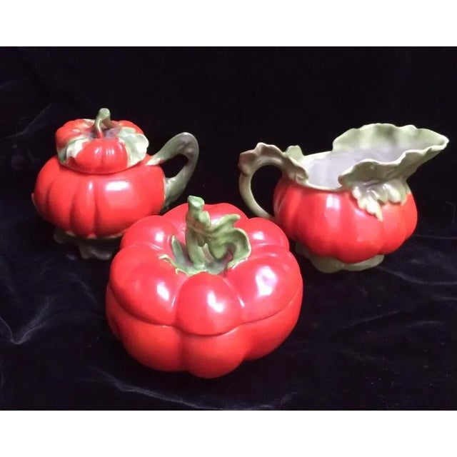 Antique Royal Bayreuth 3 Piece Tomato Condiment Set For Sale - Image 11 of 11