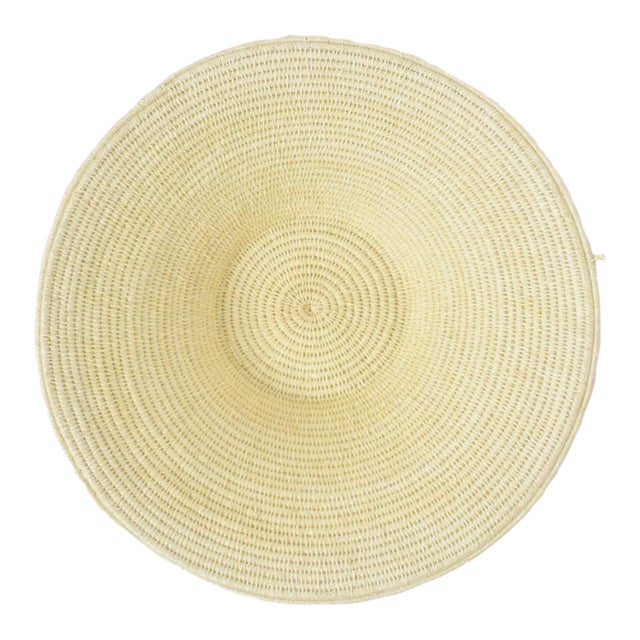 Early 20th Century Coiled Woven Basket Uganda 12inch For Sale