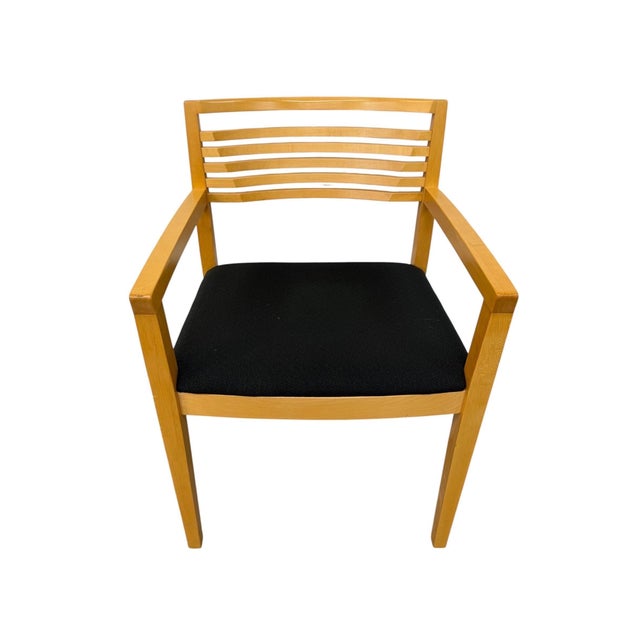1990s Vintage 1990's Knoll Solid Wood Arm Chairs - Set of 2 For Sale - Image 5 of 9