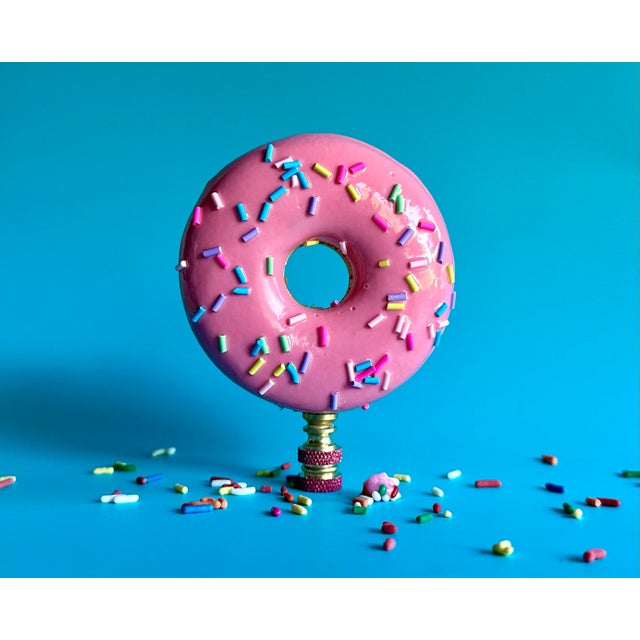 Donut Lamp Finial on Brass Hardware For Sale In Madison - Image 6 of 6