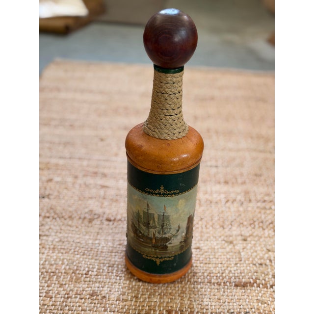 Vintage Italian Leather Bottle For Sale - Image 10 of 11
