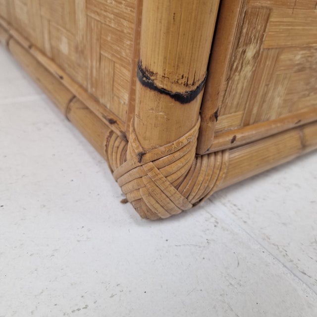 Mid-Century Modern Italian Woven Rattan and Bamboo Blanket Chest, 1970s For Sale - Image 10 of 18