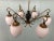 Black Pendant Light in Brass, Aluminum and Opaline Glass in the style of Stilnovo, Italy, 1950s For Sale - Image 8 of 10