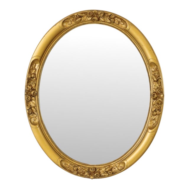 French Oval Bevelled Mirror with Rose Gold Finish For Sale - Image 14 of 14