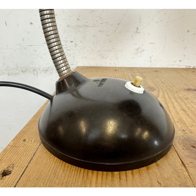 Vintage Brown Bakelite Gooseneck Table Lamp, 1960s For Sale - Image 13 of 17