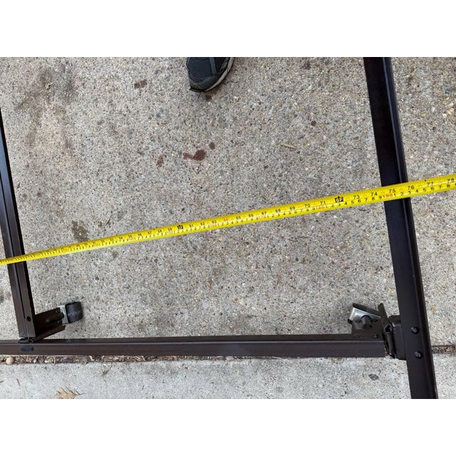 Wood Ethan Allen Solid Mahogany King Headboard With Metal Rails & Slats For Sale - Image 7 of 12