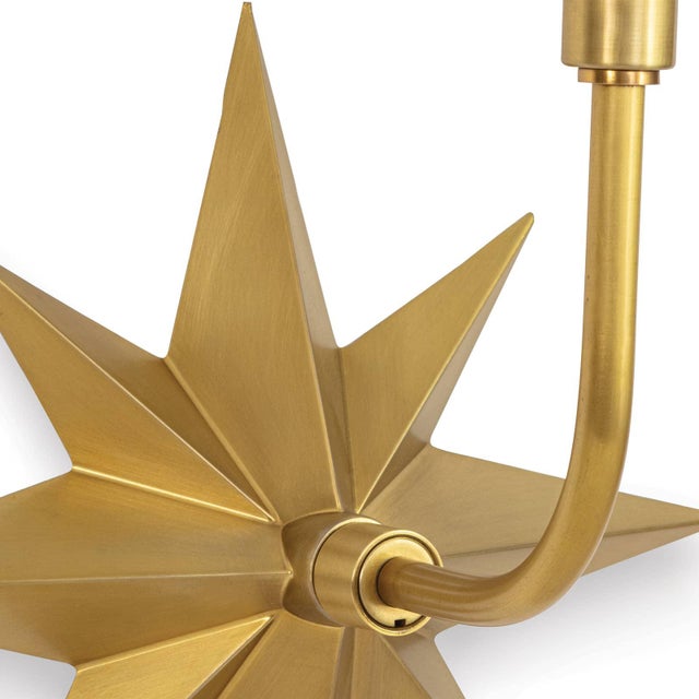 Regina Andrew Etoile Steel Sconce, Natural Brass For Sale - Image 4 of 8