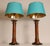 Vintage Faux Gold Gilded Bronze and Turned Burl Wood Athenian Tripod Table Lamps. Design: Henredon, Frederick Cooper,...